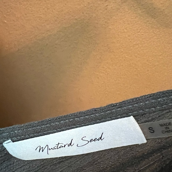 Mustard Seed Dark Grey Deep V Flowy Dress Fairy Size Small Feminine Lace Anthro - Picture 3 of 5